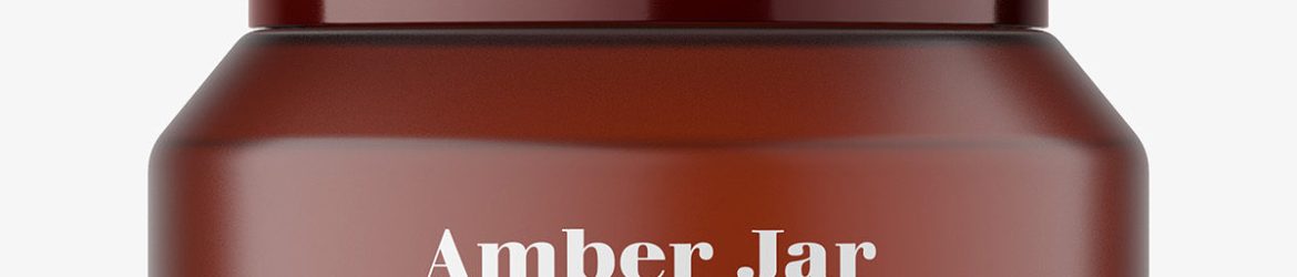 Amber cream jar mockup / 30 g