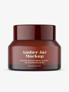 Amber cream jar mockup / 30 g