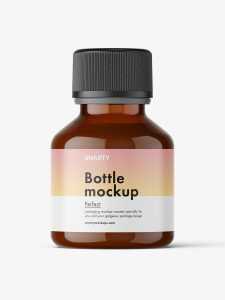 Amber cream syrup bottle mockup