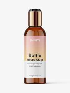 Amber disc top bottle mockup