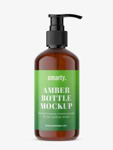Amber dispenser bottle mockup