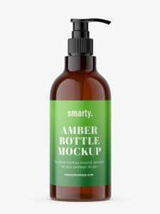 Amber dispenser bottle mockup
