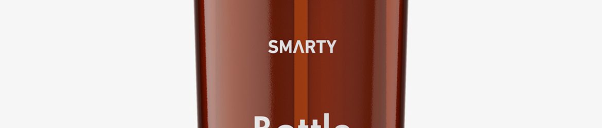 Amber double chamber bottle mockup