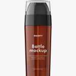 Amber double chamber bottle mockup