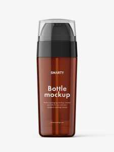 Amber double chamber bottle mockup