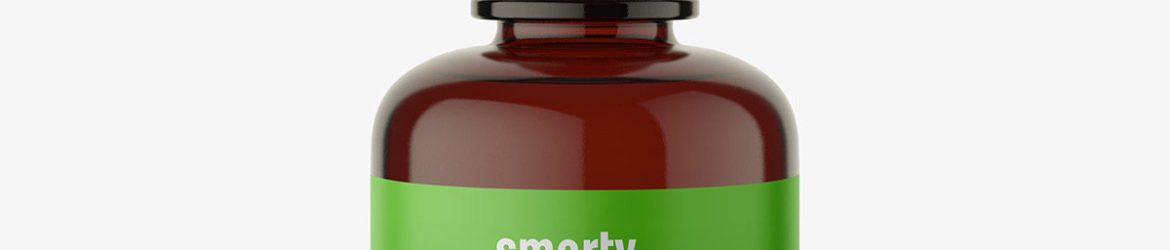 Amber dropper bottle mockup
