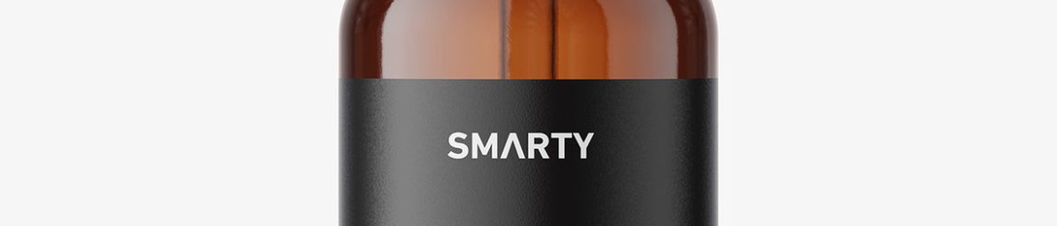 Amber dropper bottle mockup / 100 ml