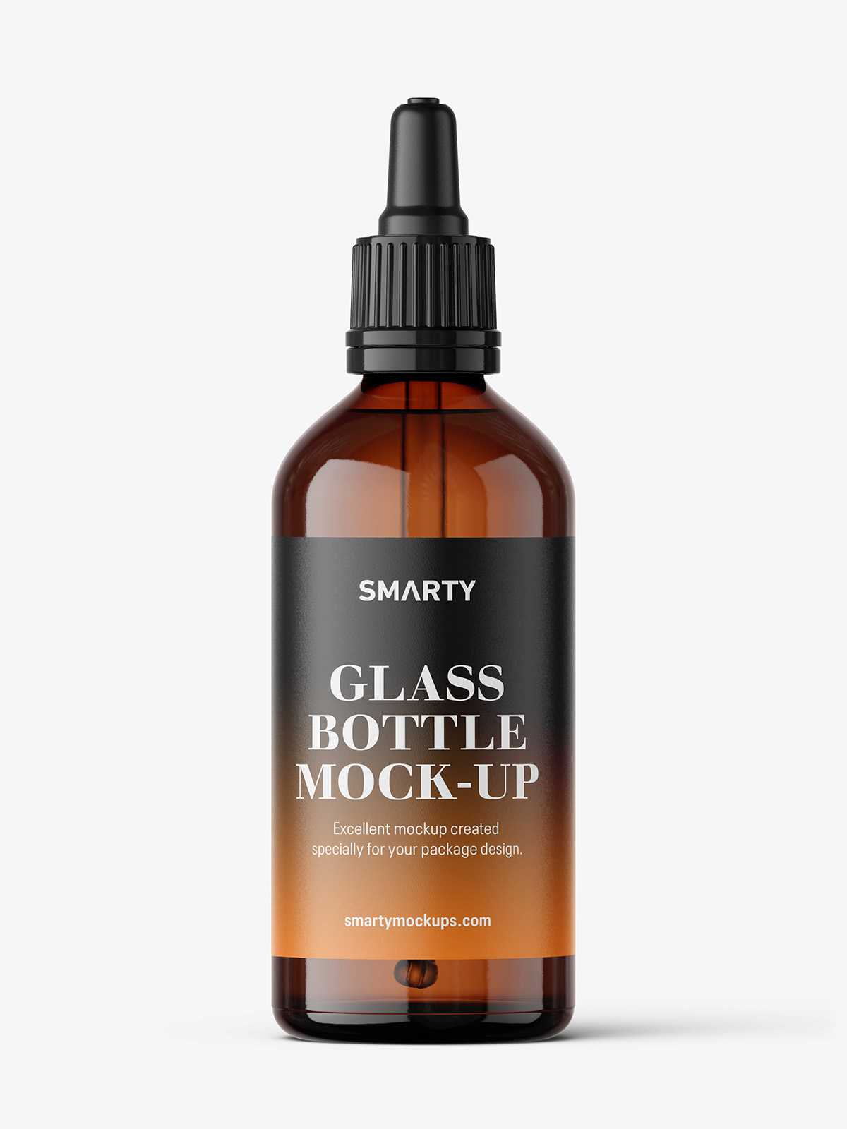 Amber dropper bottle mockup / 100 ml