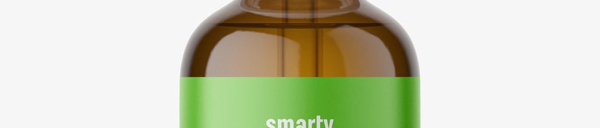 Amber dropper bottle mockup