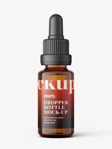 Amber dropper bottle mockup / 15ml