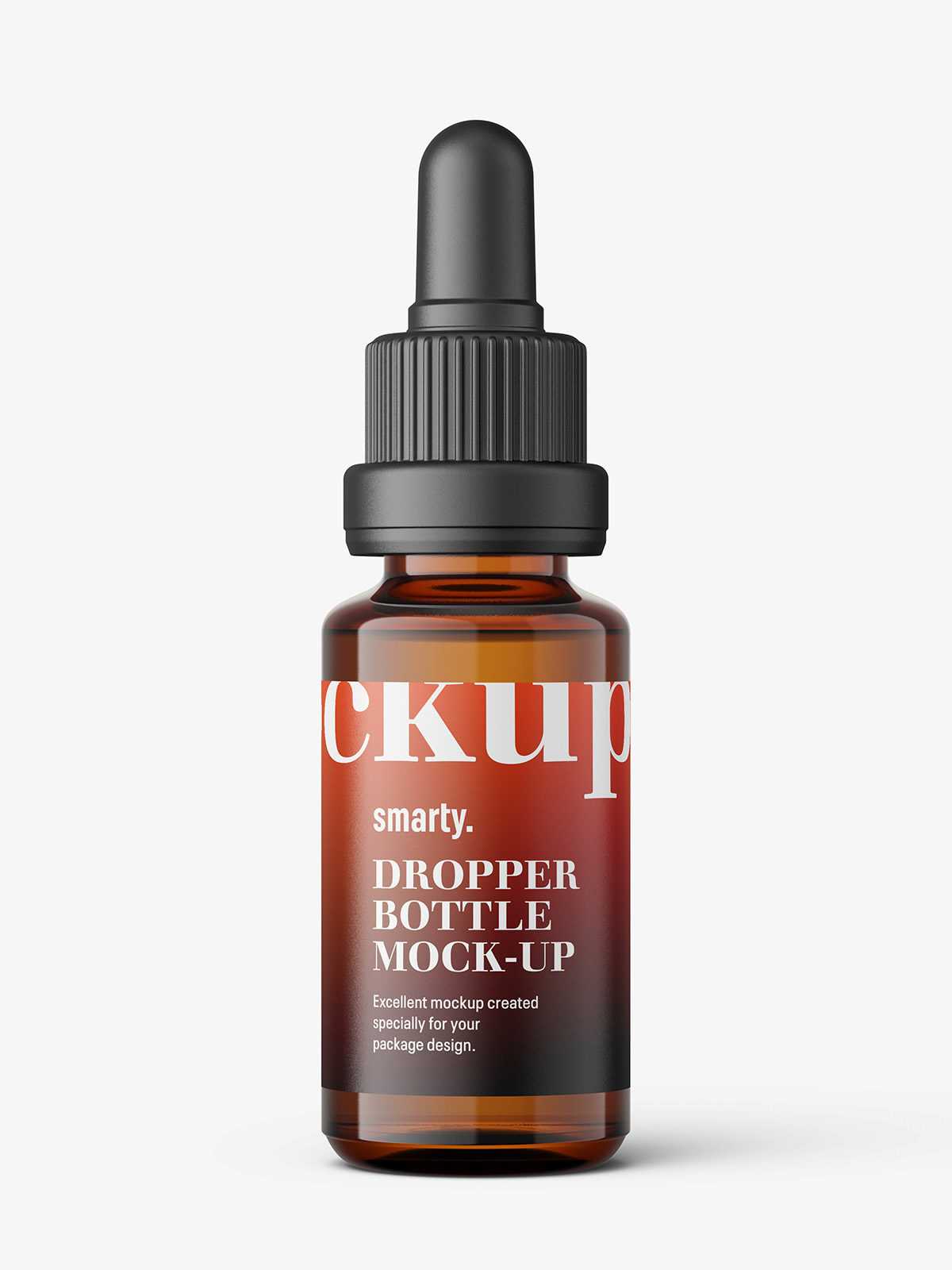 Amber dropper bottle mockup / 15ml