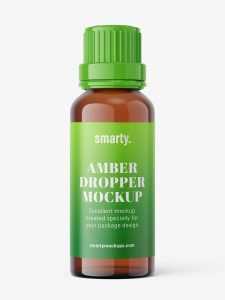 Amber dropper bottle mockup