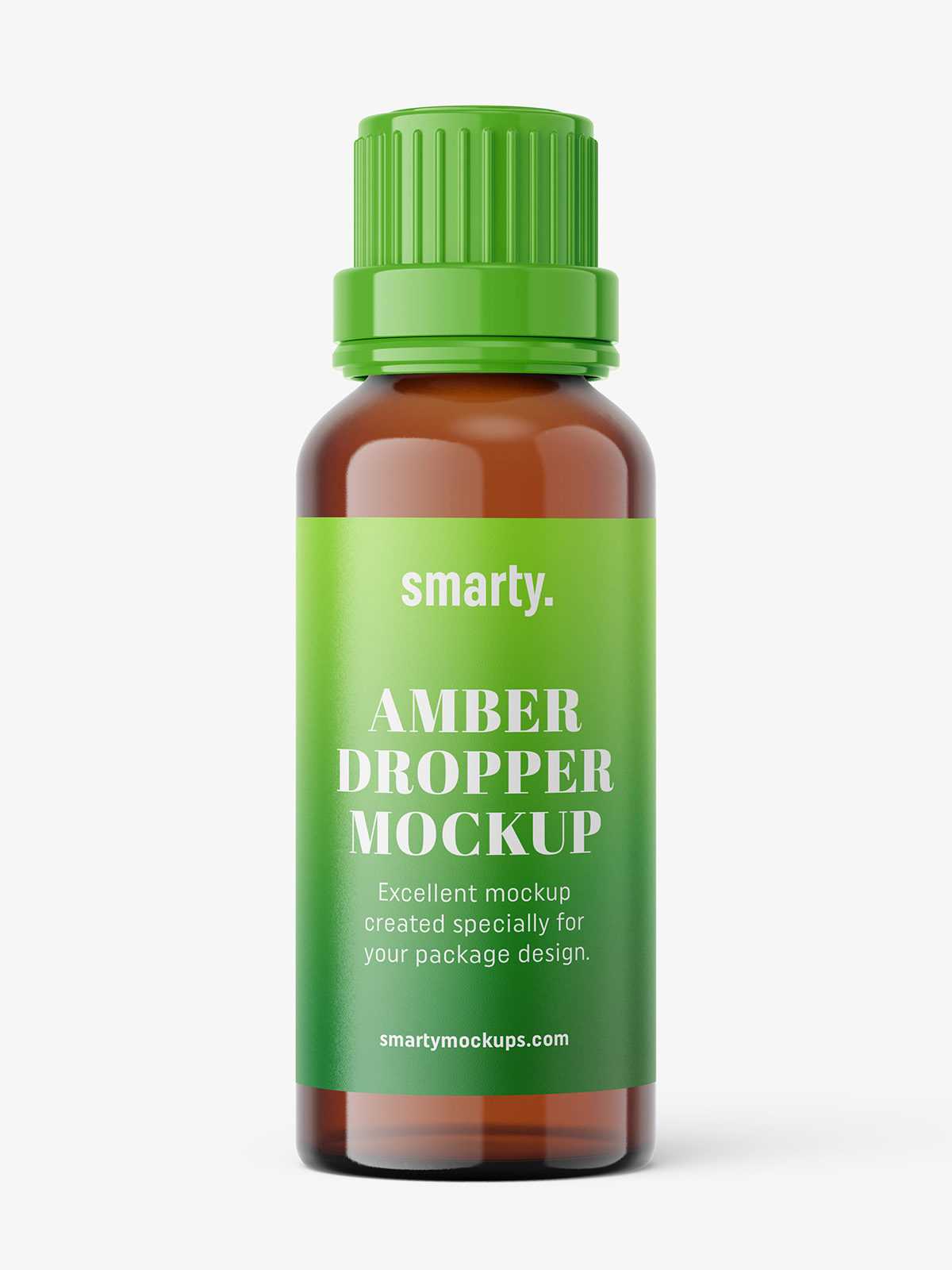 Amber dropper bottle mockup