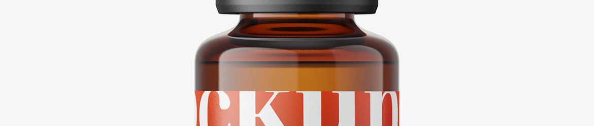 Amber dropper bottle mockup / 20ml