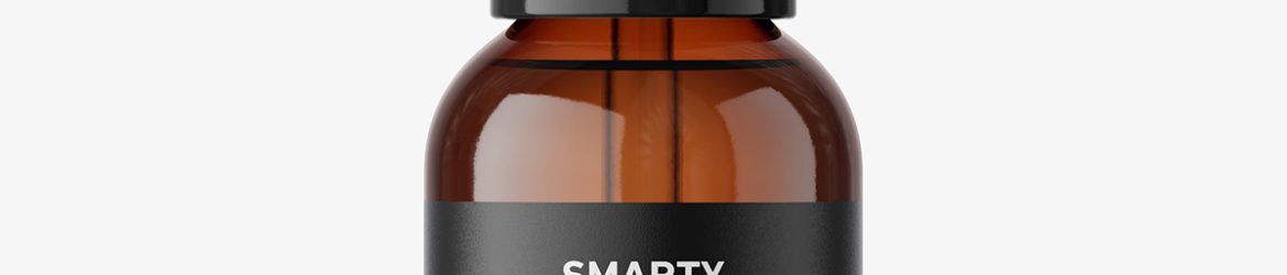 Amber dropper bottle mockup / 30 ml