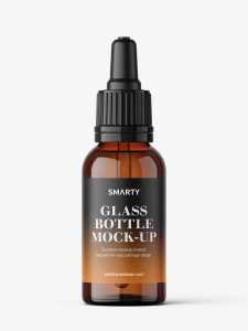Amber dropper bottle mockup / 30 ml