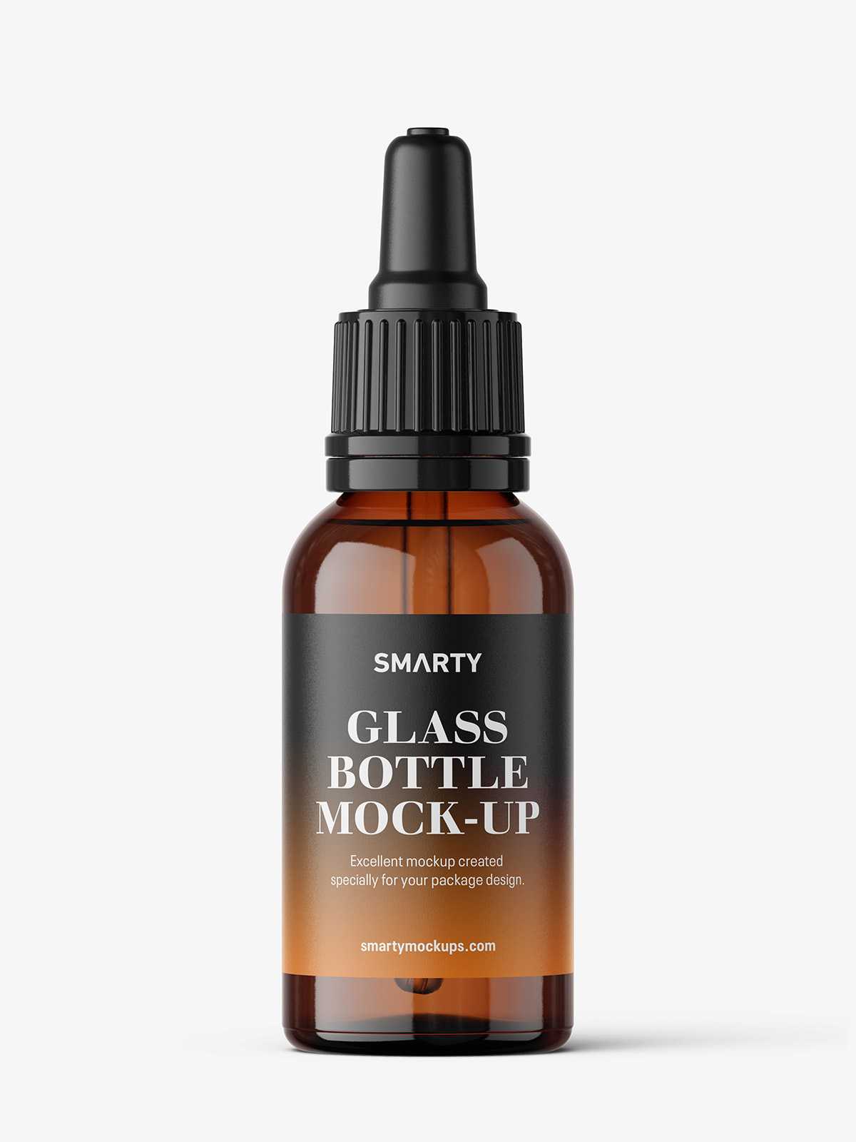 Amber dropper bottle mockup / 30 ml