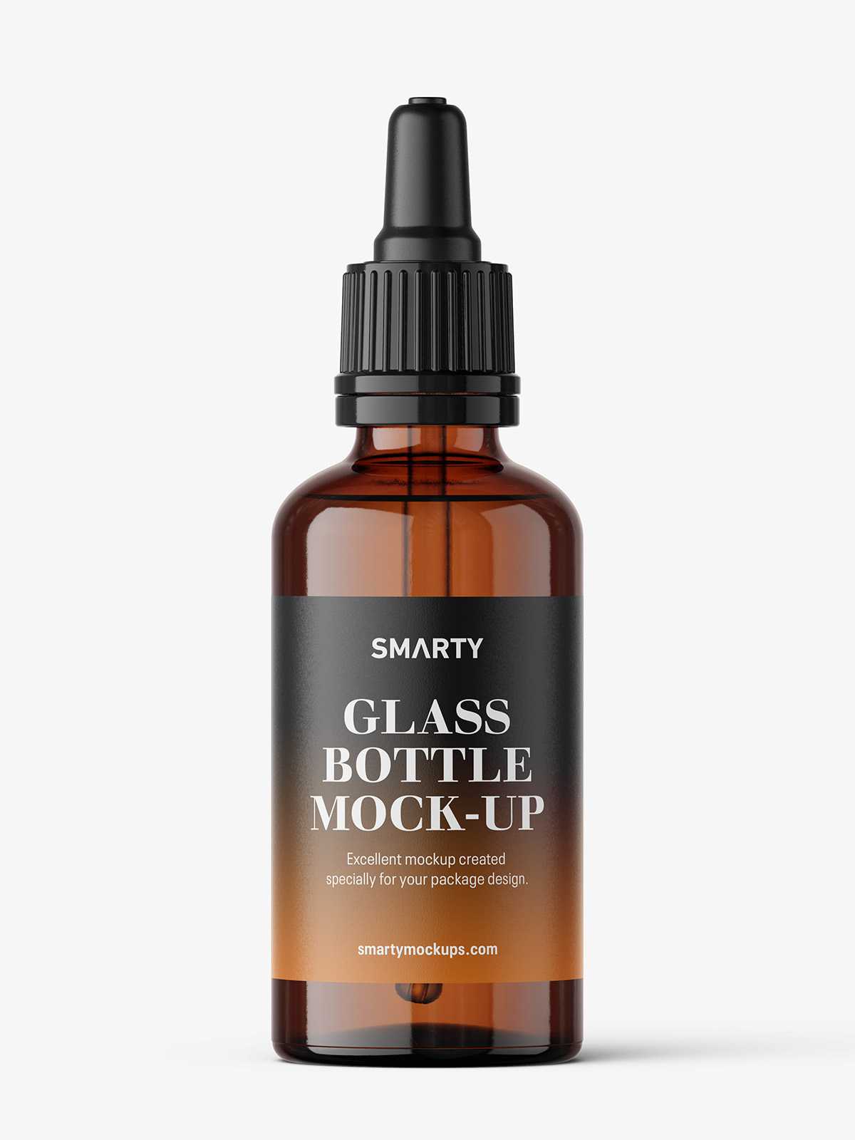 Amber dropper bottle mockup / 50 ml