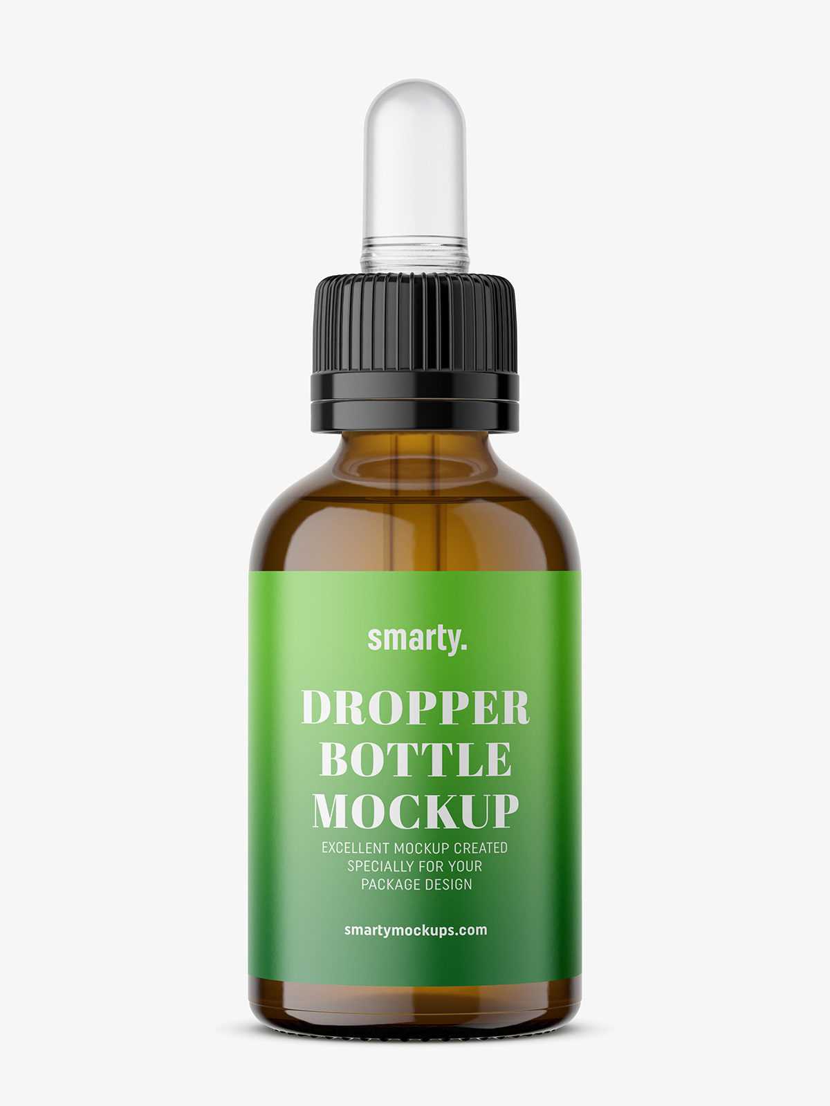 Amber dropper bottle mockup