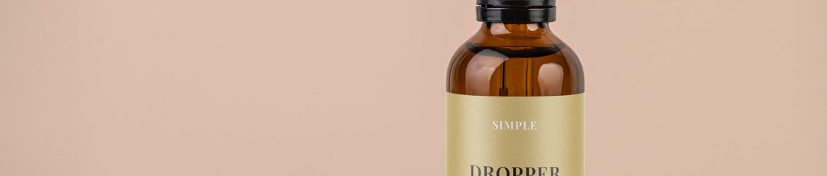 Amber dropper on the rock mockup