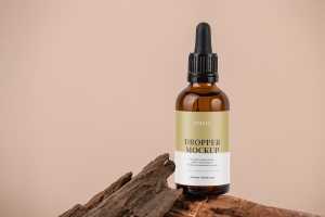Amber dropper on the rock mockup