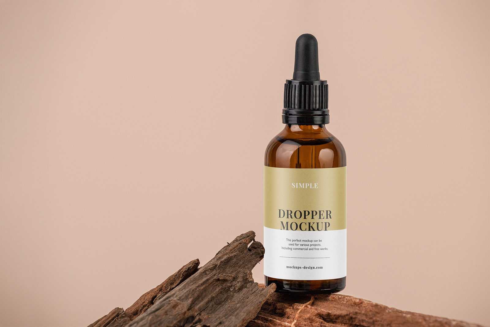 Amber dropper on the rock mockup