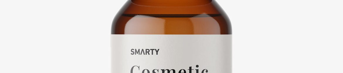 Amber essential oil bottle mockup
