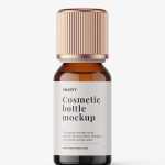 Amber essential oil bottle mockup
