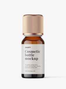 Amber essential oil bottle mockup