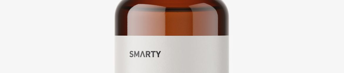 Amber essential oil bottle mockup