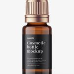 Amber essential oil bottle mockup