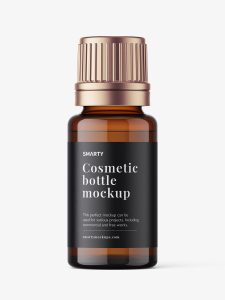 Amber essential oil bottle mockup
