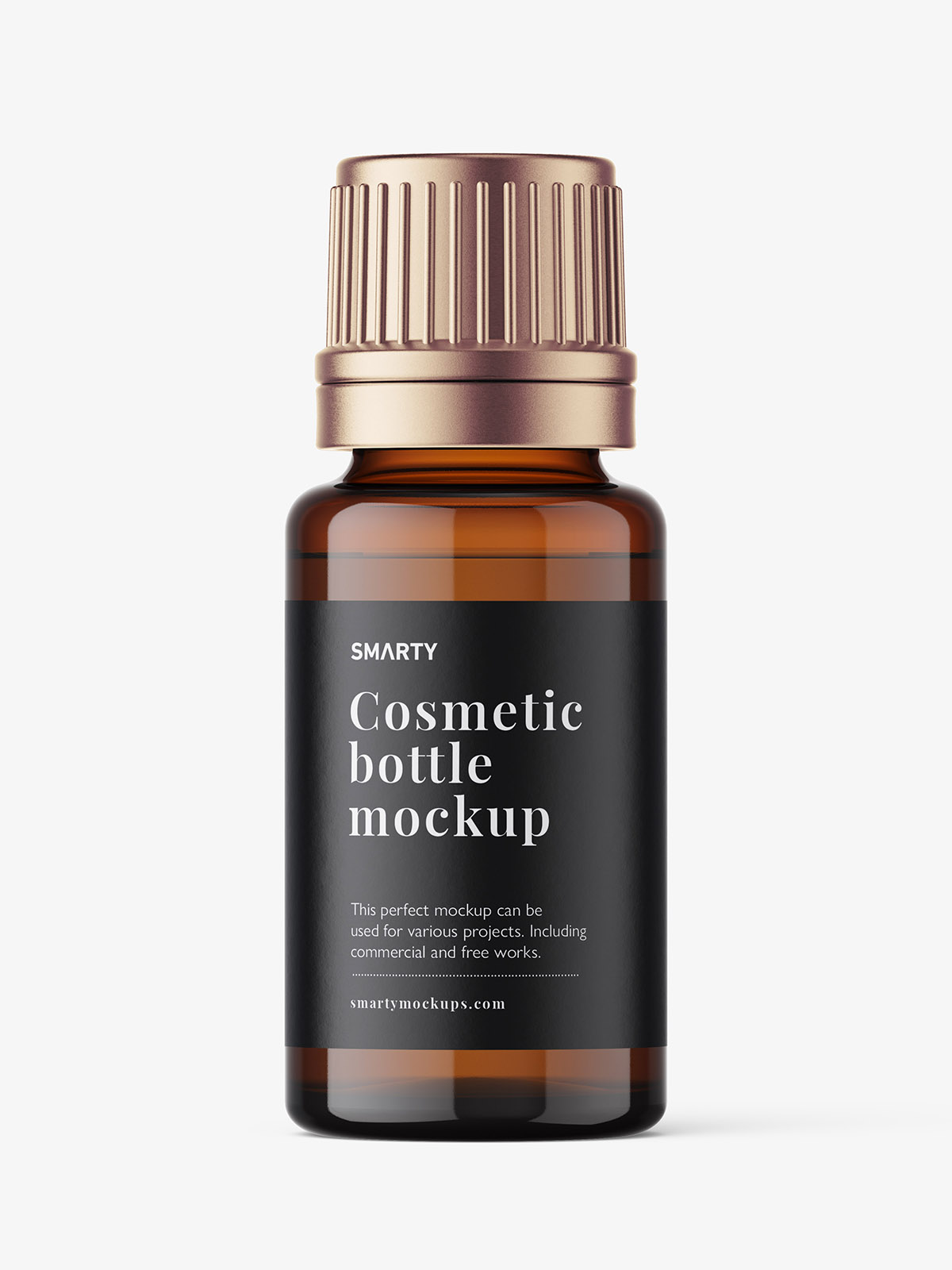 Amber essential oil bottle mockup