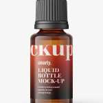 Amber essential oil bottle mockup / 20ml - Free PSD Download Amber essential oil bottle mockup / 20ml