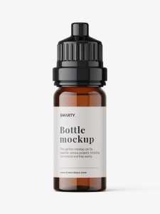 Amber essential oil bottle mockup