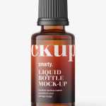 Amber essential oil bottle mockup / 30ml - Free PSD Download Amber essential oil bottle mockup / 30ml