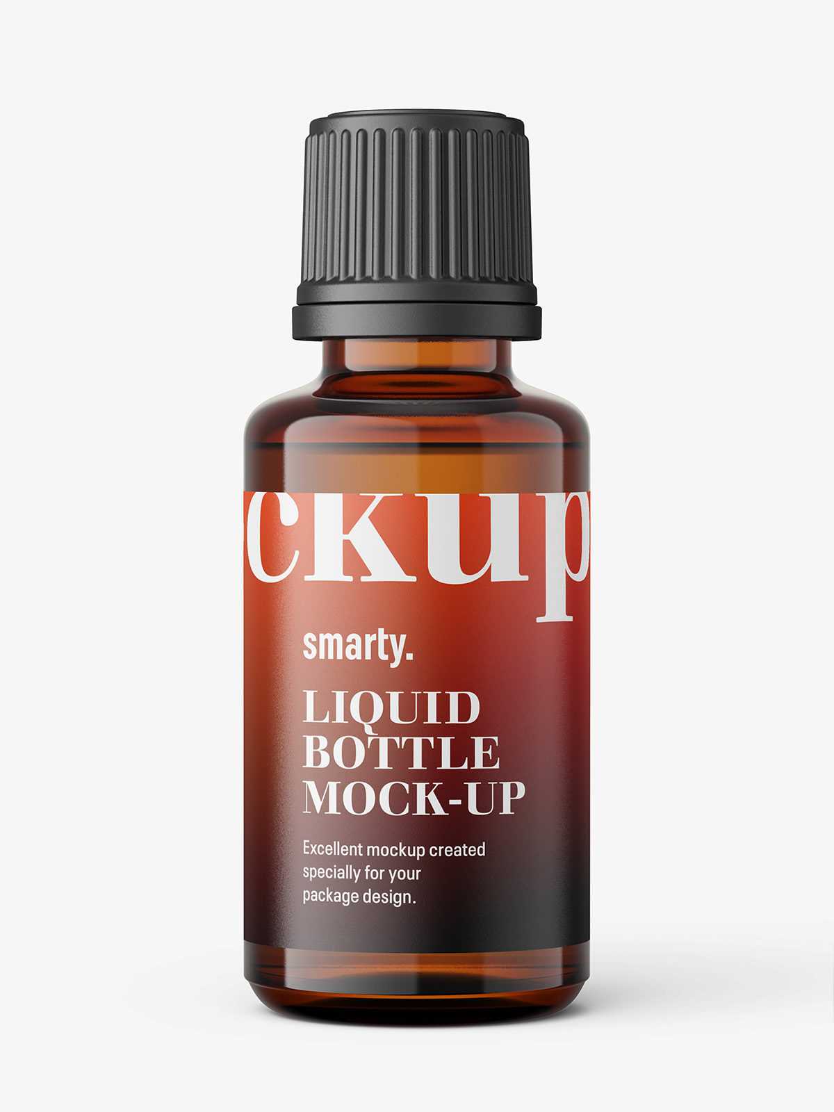 Amber essential oil bottle mockup / 30ml