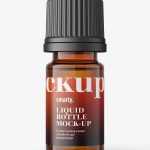 Amber essential oil bottle mockup / 5ml - Free PSD Download Amber essential oil bottle mockup / 5ml