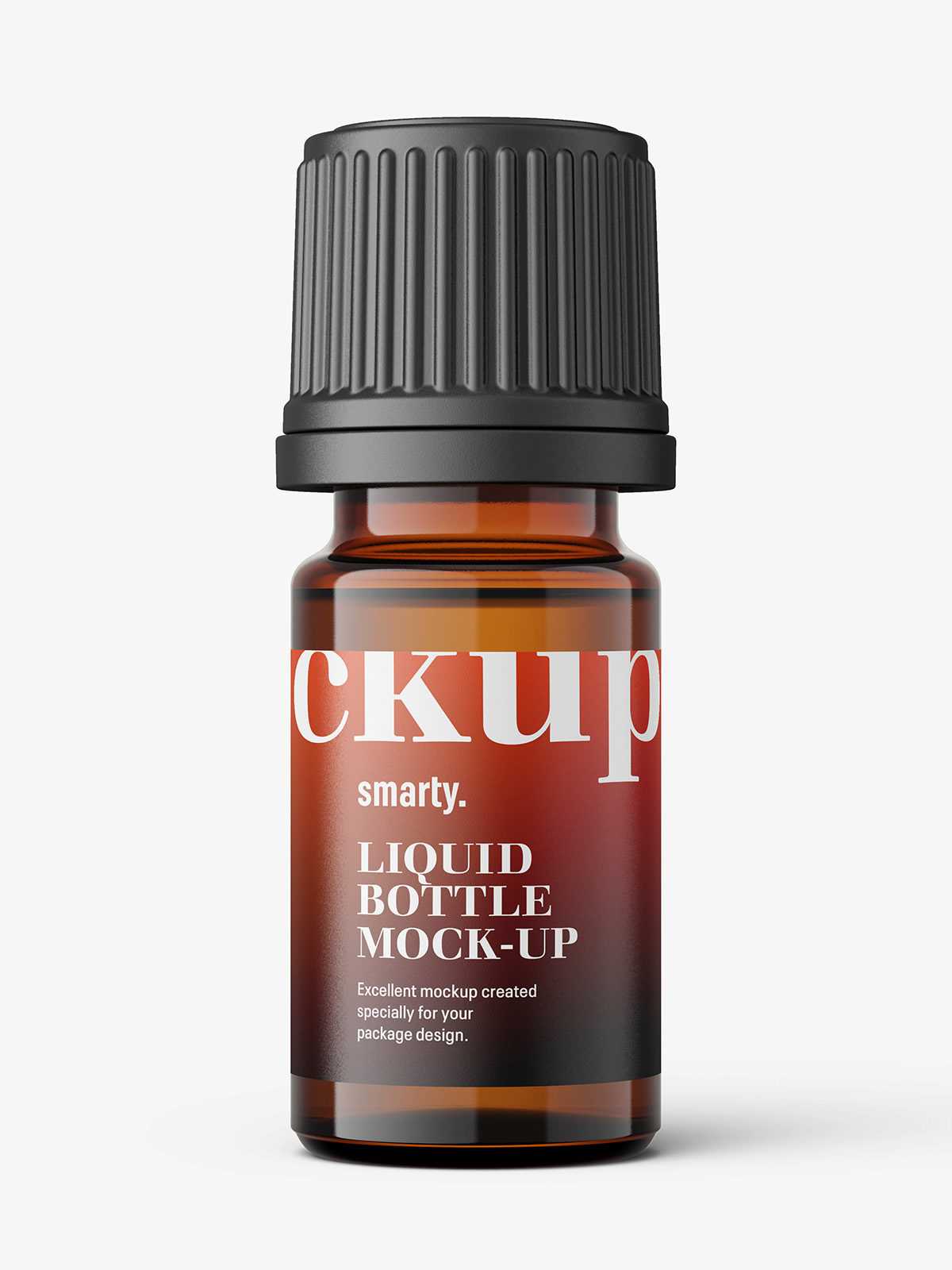 Amber essential oil bottle mockup / 5ml