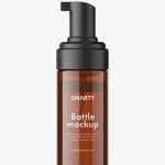 Amber foamer bottle mockup