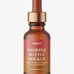 Amber frosted dropper bottle mockup - Free PSD Download Amber frosted dropper bottle mockup