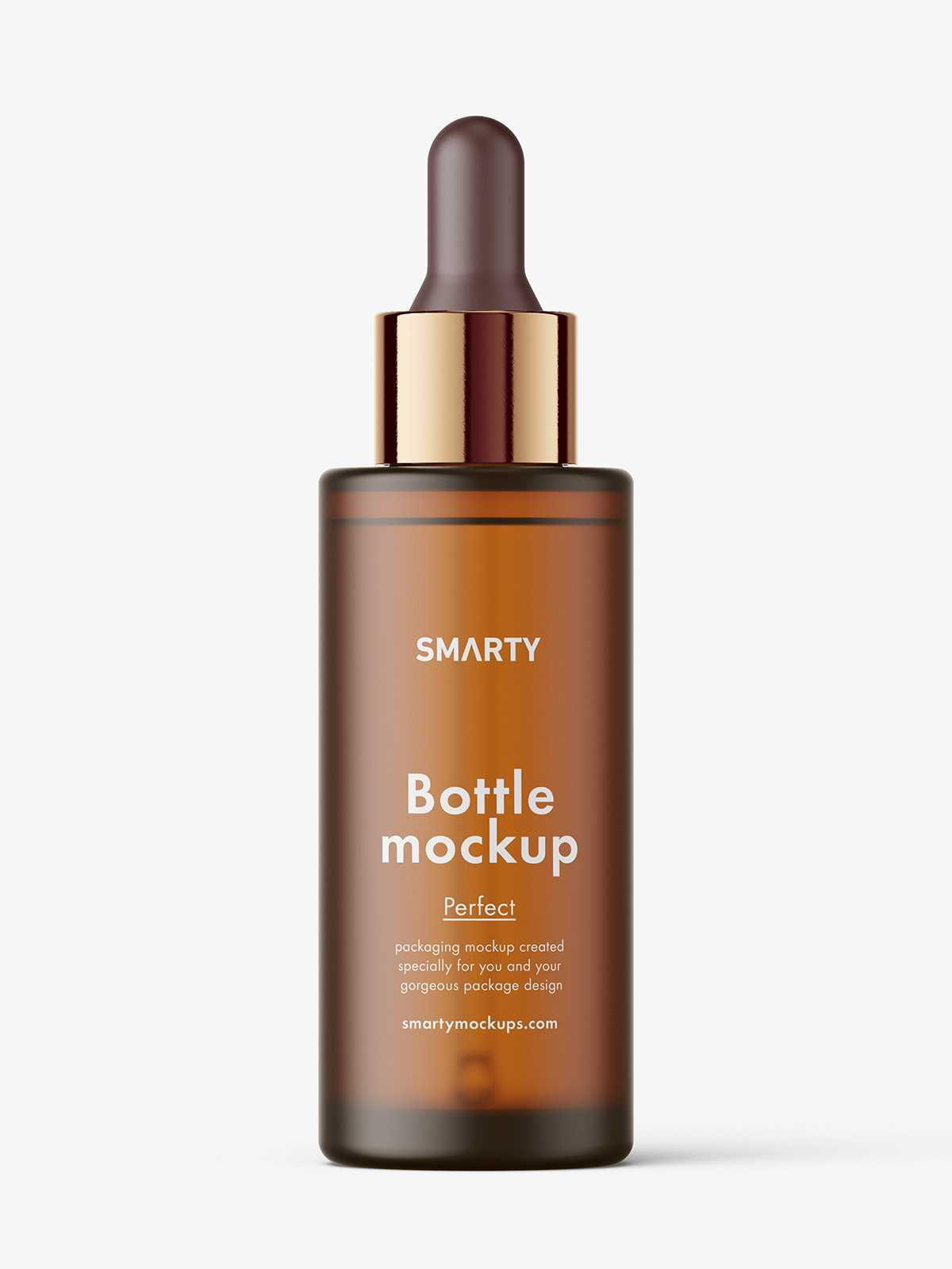 Amber frosted dropper bottle mockup