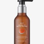 Amber frosted pump bottle mockup