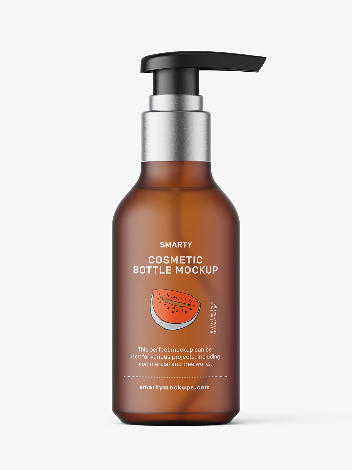 Amber frosted pump bottle mockup