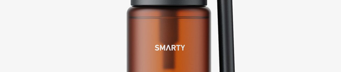 Amber frosted throat bottle mockup