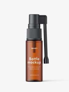 Amber frosted throat bottle mockup