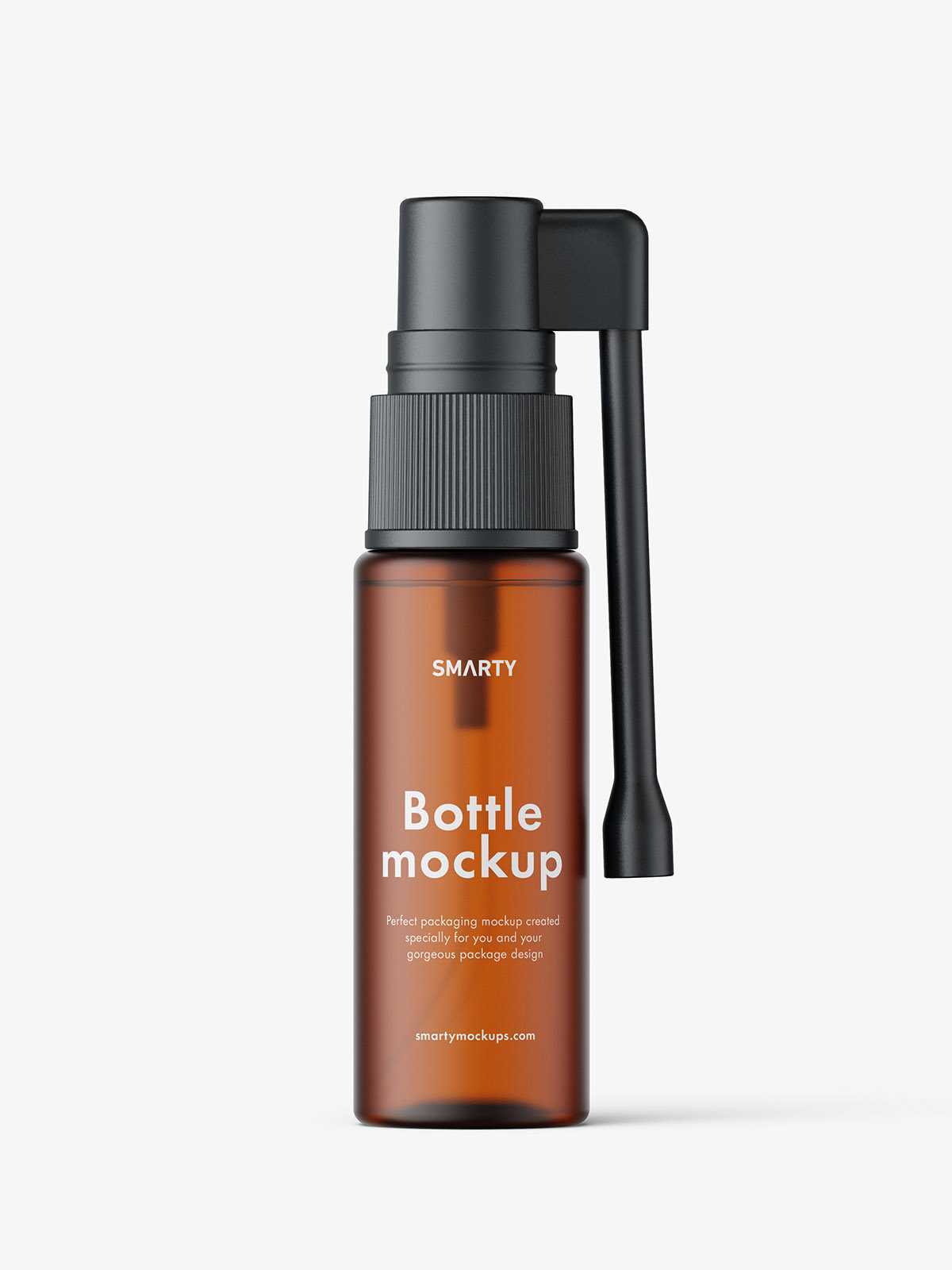 Amber frosted throat bottle mockup