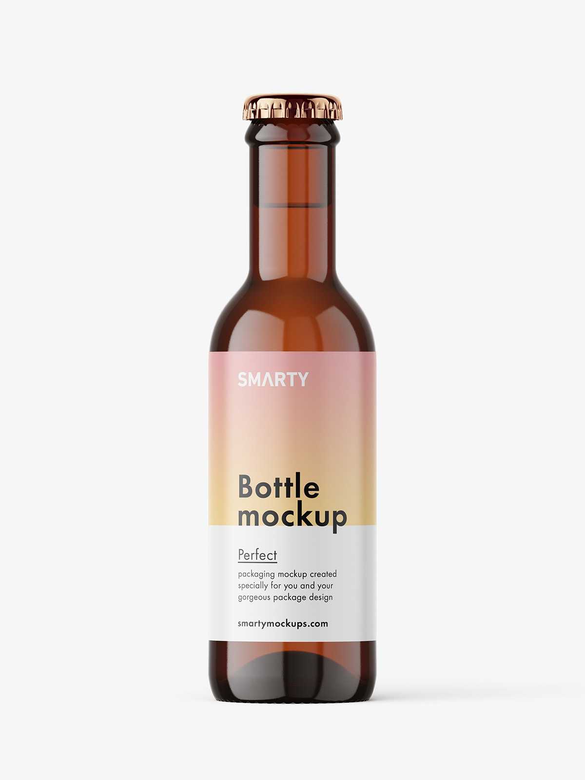 Amber glass bottle mockup