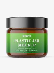 Amber glass jar mockup