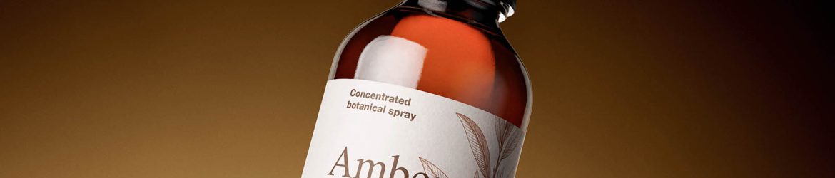 Amber glass spray bottle mockup